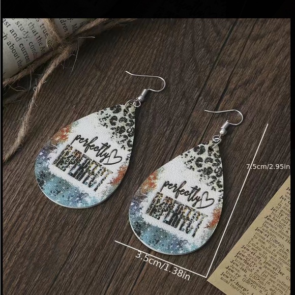 Perfectly Imperfect Leather Teardrop Drop Earrings - Picture 4 of 6
